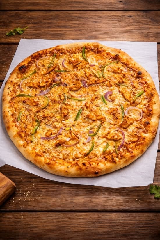 XL Butter Chicken Pizza.