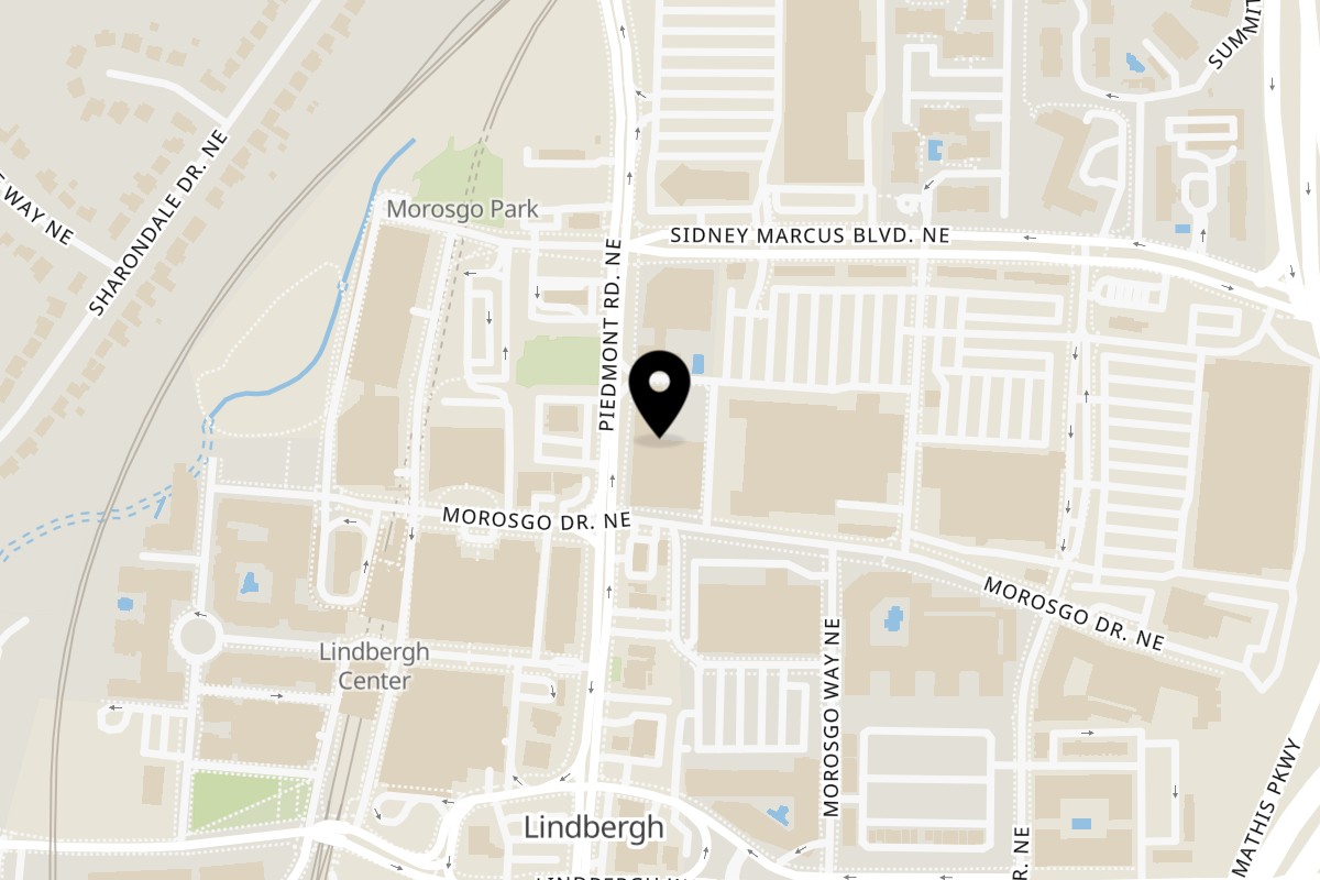 Map showing the location of Brix & Stones Pizzeria on 2521 Piedmont Rd NE Suite 2102 in Atlanta